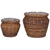  Košara za rastline s shranjevanjem 2 pcs Rjava Lacak ratan, (5000207860) | Shoptok.si