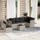 Maison Chic Seti vrtnega pohištva - Vrtna garnitura - Vrtni pohištvo set 7-delna z blazinami siv poli ratan, (21801440) | Shoptok.si