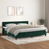  Krevet s oprugama i madracem tamnozeleni 200x200 cm baršunasti | shoptok.hr