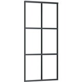vidaXL Drsna vrata z opremo ESG steklo in aluminij 90x205 cm | Shoptok.si