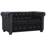 vidaXL Kavč dvosed Chesterfield z žametno oblogo 146x75x72 cm črni Cene