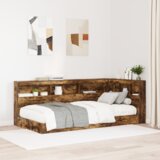  Krevet s policom Dimljeni hrast 75x190 cm Konstruirano drvo | shoptok.hr