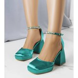 Gemre Green pumps embellished with rhinestones Jodi | Shoptok.si