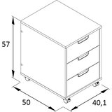 MID.YOU PREDALNIK NA KOLESCIH barve hrasta | Shoptok.si