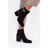 Boto Insulated women's ankle boots with golden details on heel black Dorisse | shoptok.hr
