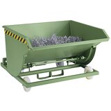 eurokraft pro Prekucna posoda za odrezke, s poliamidnimi kolesi, prostornina 0,3 m³, reseda zelene barve | Shoptok.si