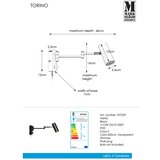 Markslöjd Crna metalna zidna lampa sa savitljivom konstrukcijom/s mogućnosti zatamnjivanja s utikačem Torino – | shoptok.hr