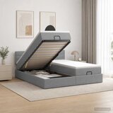  Podesivi krevet s madracem 2 pcs Svjetlosiva Tkanina - Svjetlosiva 180 x 200 cm Dizajn linija | shoptok.hr