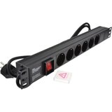 ExeLink Razvodni PDU panel za rack 19 in, sa 6 utičnih mesta, kabl 2m (aluminijum) | ePonuda.com