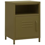 Furnova Nočna omarica olivno zelena 35x35x51 cm jeklo, (21926804) | Shoptok.si