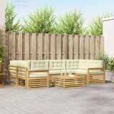  Set vanjskih sofa 7 kom. Bijela i krem Poliester | shoptok.hr
