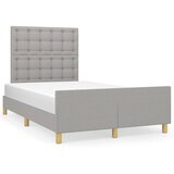 The Living Store Posteljni okvir z vzglavjem svetlo siv 120x200 cm blago - Posteljni Okvir Z Vzglavjem, (21531892) | Shoptok.si