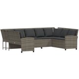 Maison Chic Vrtni kavč - Zunanji kavč z blazinami siv poli ratan, (22043682) Cene