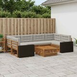  Set vanjskih sofa 7 kom. Prirodna i svjetlosiva Poliester | shoptok.hr