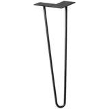 noga za pohištvo v obliki sponke (jeklo, višina: 40 cm, črne barve)