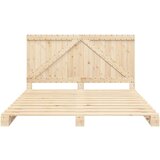 vidaXL Posteljni okvir z vzglavjem 200x200 cm trdna borovina | Shoptok.si