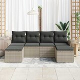  Sjedeća garnitura za vrt 6 pcs Svjetlosiva Poli ratan | shoptok.hr