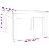  Stolić za kavu boja meda 45 x 45 x 30 cm od masivne borovine | shoptok.hr