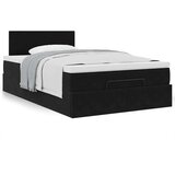 vidaXL Otomanski posteljni okvir z vzmetnico črn 120x190 cm žamet | Shoptok.si