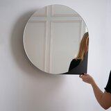 Spinder Design Crni metalni zidni/s ogledalom kupaonski ormarić 55x55 cm Sonnet – | shoptok.hr