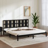 Okvir za krevet od masivne borovine crni 200 x 200 cm | shoptok.hr