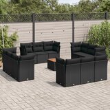 vidaXL 13-dijelni set vrtnih sofa s jastucima poliratan crni | shoptok.hr