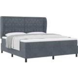  Postelja s vzmetnico Temno siva 180x200 cm Žamet, (22050574) | Shoptok.si