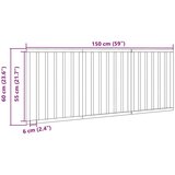 vidaXL Vrata za pse s 3 panela sklopiva crna 150 cm od drva topole | shoptok.hr