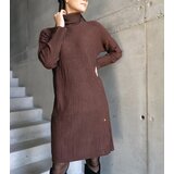 Brown shimmering midi dress with turtleneck Kusama | shoptok.hr