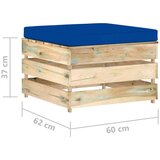  2-dijelna vrtna garnitura s jastucima zeleno impregnirano drvo Plava | Shoptok.si