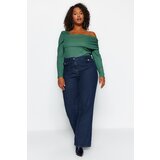 Trendyol Curve Dark Blue Pocket Flap Detailed Wide Cut Jeans | Shoptok.si