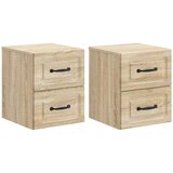  Noćni ormarić za montažu na zid s ladicama 2 pcs Hrast sonoma - Hrast sonoma 2 | shoptok.hr