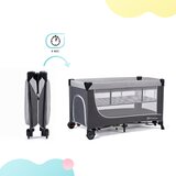 Kinderkraft putni krevetić LEODY, siva | shoptok.hr