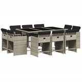  11-dijelni vrtni blagovaonski set s jastucima svijetlosivi | shoptok.hr