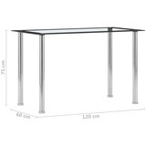 Blagovaonski stol crni i prozirni 120x60x75 cm kaljeno staklo | shoptok.hr