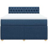  Krevet s oprugama i madracem plavi 160x200 cm od tkanine | shoptok.hr