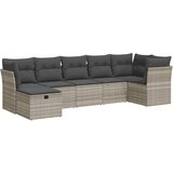 Maison Chic Seti vrtnega pohištva - Vrtna garnitura - Vrtni pohištvo set 7-delna z blazinami siv poli ratan, (21802142) | Shoptok.si