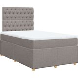 vidaXL krevet s oprugama i madracem smeđesivi 120 x 200 cm od tkanine | shoptok.hr