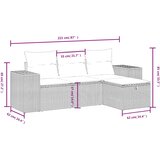  4-dijelni set vrtnih sofa s jastucima bež od poliratana | shoptok.hr