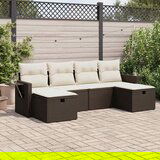 vidaXL 6-dijelni set vrtnih sofa od poliratana s jastucima smeđi | shoptok.hr