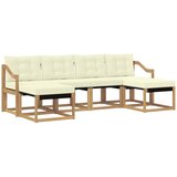 vidaXL Zunanja garnitura za sedenje z blazino 6 pcs Bela in krem, (5000279553) | Shoptok.si