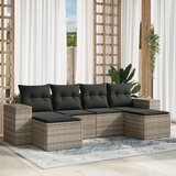 vidaXL 6-dijelni set vrtnih sofa od poliratana s jastucima svjetlosivi | shoptok.hr