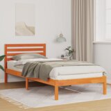  Konstrukcija postelje z vzglavjem Voskast rjav 100 x 210 cm, (5000126125) | Shoptok.si