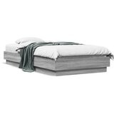  Okvir kreveta s LED svjetlima siva boja hrasta 75 x 190 cm | Eponuda.com