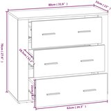  Komoda boja dimljenog hrasta 80x33x70 cm od konstruiranog drva | shoptok.hr