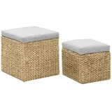  2-dijelni set taburea od morske trave sivi | shoptok.hr