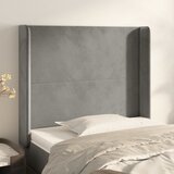  Uzglavlje s ušima svjetlosivo 103x16x118/128 cm baršunasto | shoptok.hr