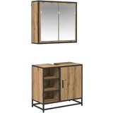 vidaXL Komplet pohištva za kopalnico z vrati 2 pcs artisan hrast | Shoptok.si