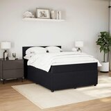  s oprugama i madracem crni 140 x 190 cm baršunasti | shoptok.hr