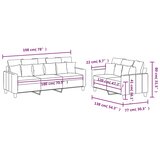  2-dijelni set sofa s jastucima svjetlosivi od tkanine | shoptok.hr